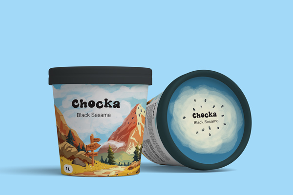 graphic design packaging ice cream